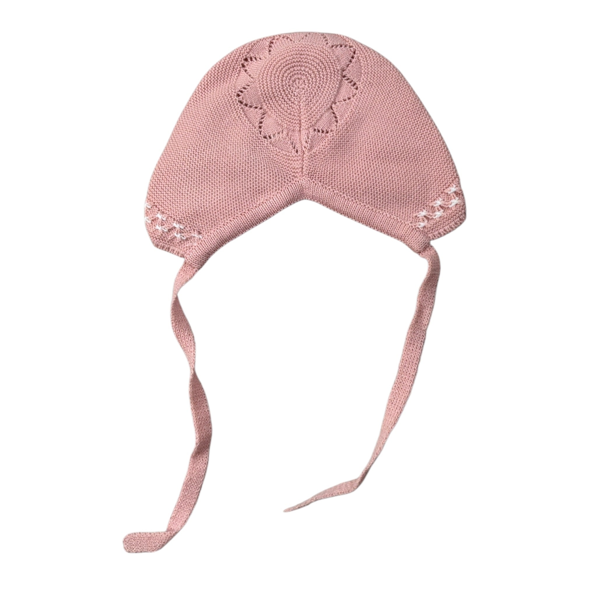 Granlei Cappello tinta unita con Ricami Rosa per Neonata 21121 ROSA GRANLEI 