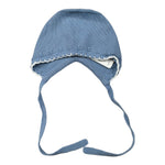 Granlei Cappello tinta unita con Ricami Azzurro per Neonata 2149 AZZURRO GRANLEI 