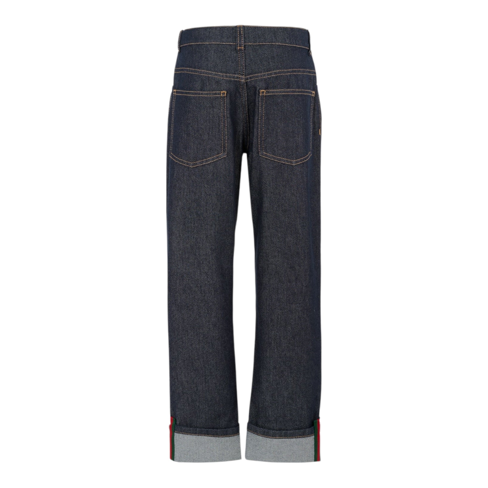 Gucci Jeans tinta unita con Girovita Regolabile Blu per Bambino 826644 BLU GUCCI 