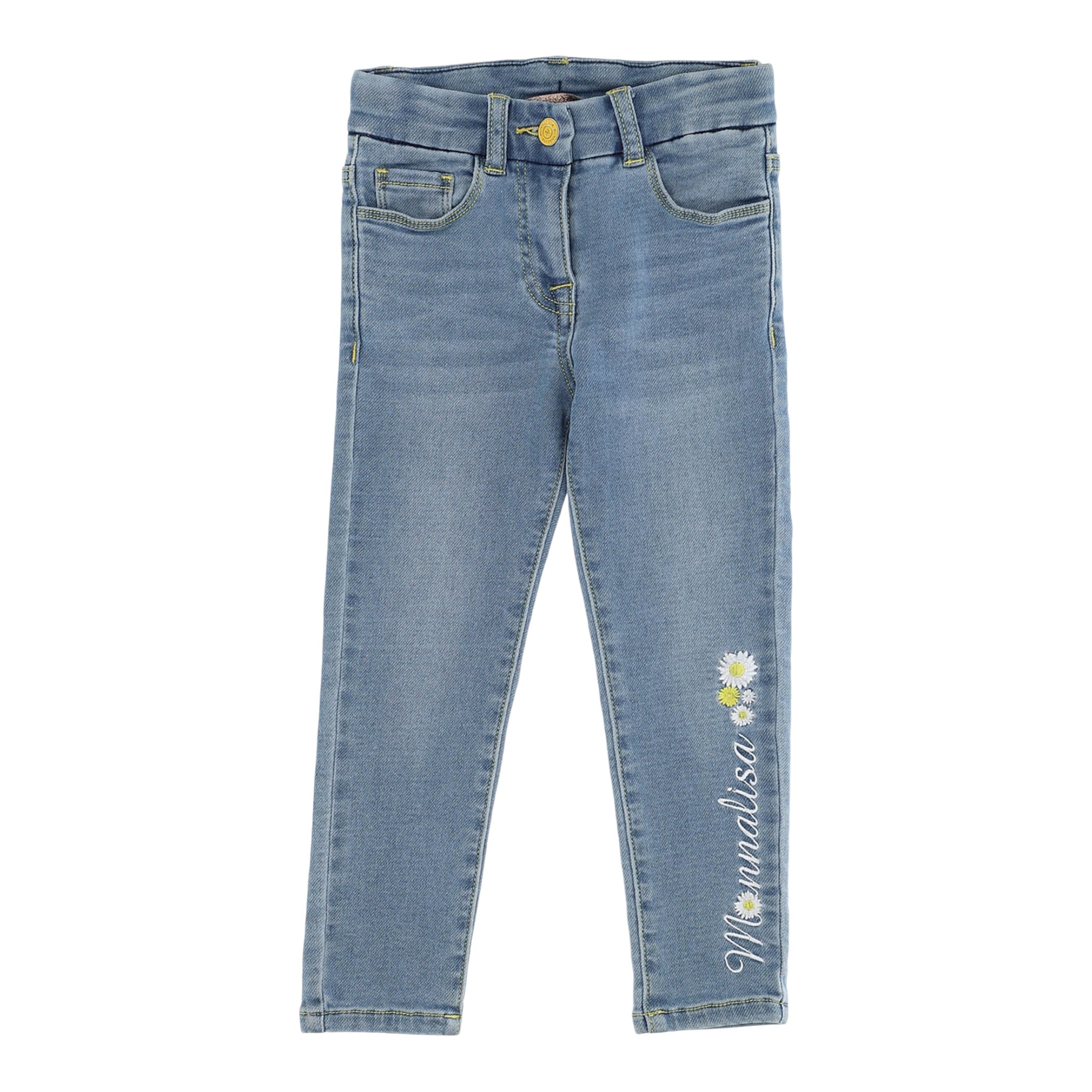 Guess Jeans tinta unita con Ricamo Logo Azzurro per Bambina 199400 AZZURRO GUESS 