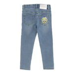 Guess Jeans tinta unita con Ricamo Logo Azzurro per Bambina 199400 AZZURRO GUESS 