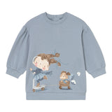Guess Abito Manica Lunga tinta unita con Stampe Azzurro per Neonata 2921 AZZURRO GUESS 