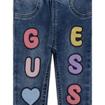 Guess Jeans tinta unita con Elastico In Vita Blu per Neonata A5YA00D4CA0 BLU GUESS 