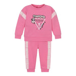 Guess Completo 2 Pezzi Felpa-Pantalone tinta unita Rosa per Neonata A5YG03KA6R4 ROSA GUESS 