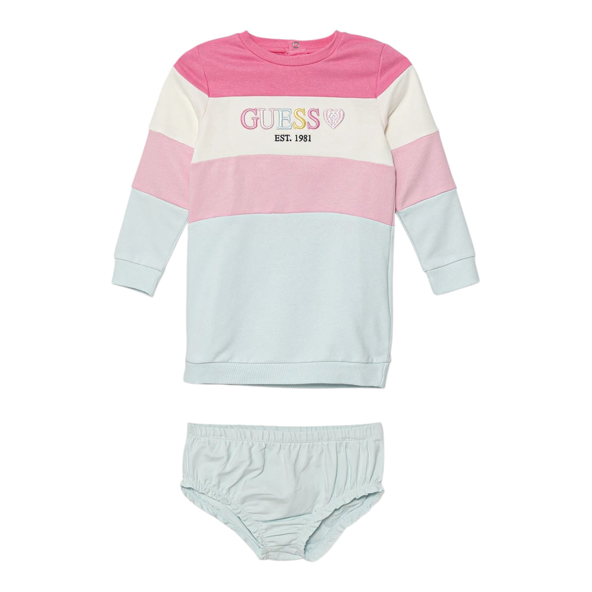Guess Abito Manica Lunga Multicolor con Culotte Multicolor per Neonata A5YK01KA6R4 MULTICOLOR GUESS 