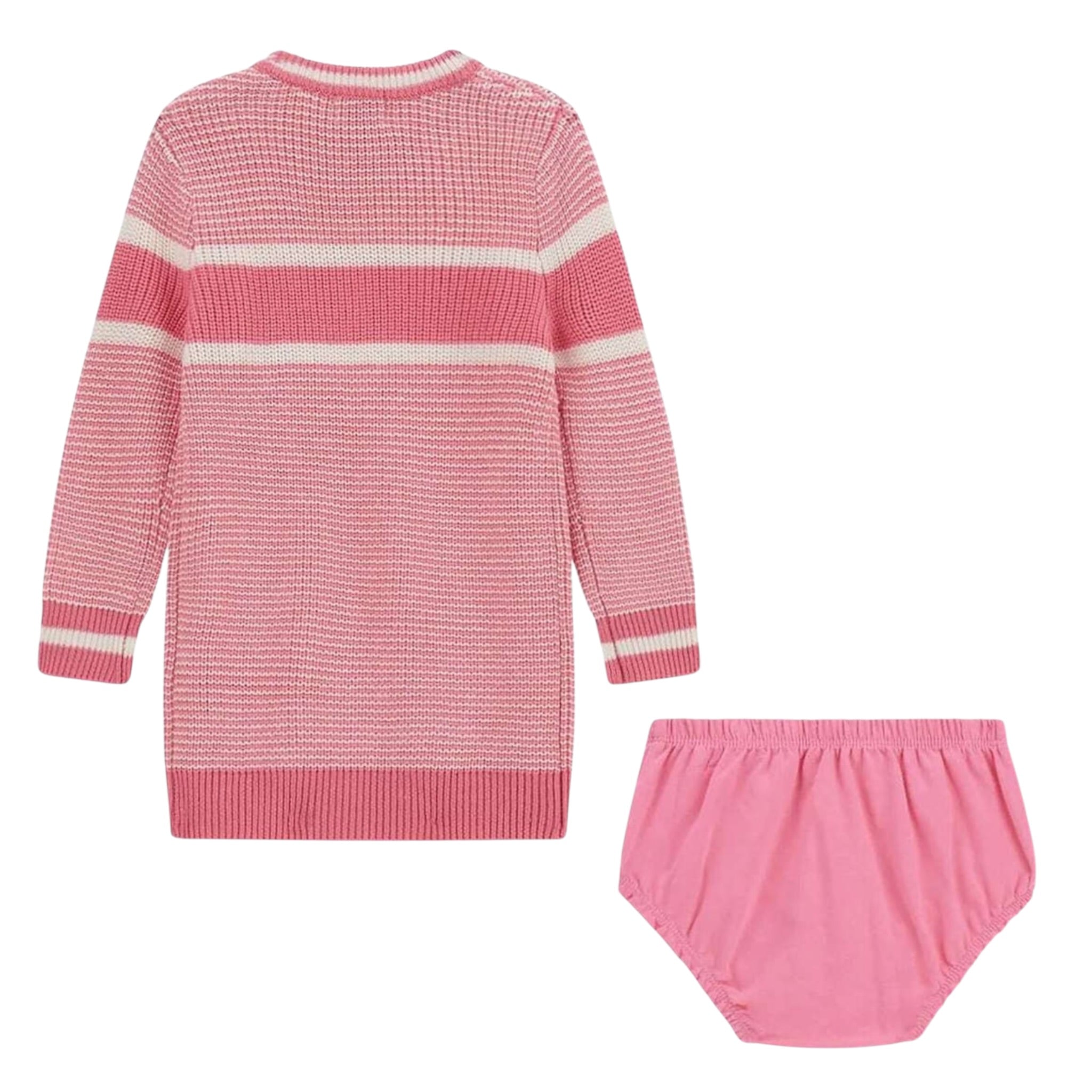 Guess Set Abito-Coulotte tinta unita con Stampa Rosa per Neonata A5YK04Z3OJ0 ROSA GUESS 