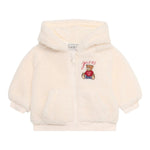 Guess Giubbino In Teddy tinta unita con Cappuccio E Zip Panna per Bambino HSBT01WGSO0J PANNA GUESS 