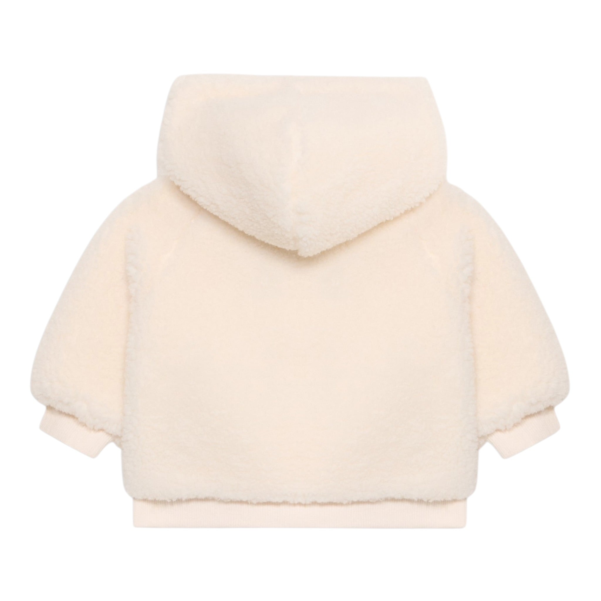 Guess Giubbino In Teddy tinta unita con Cappuccio E Zip Panna per Bambino HSBT01WGSO0J PANNA GUESS 