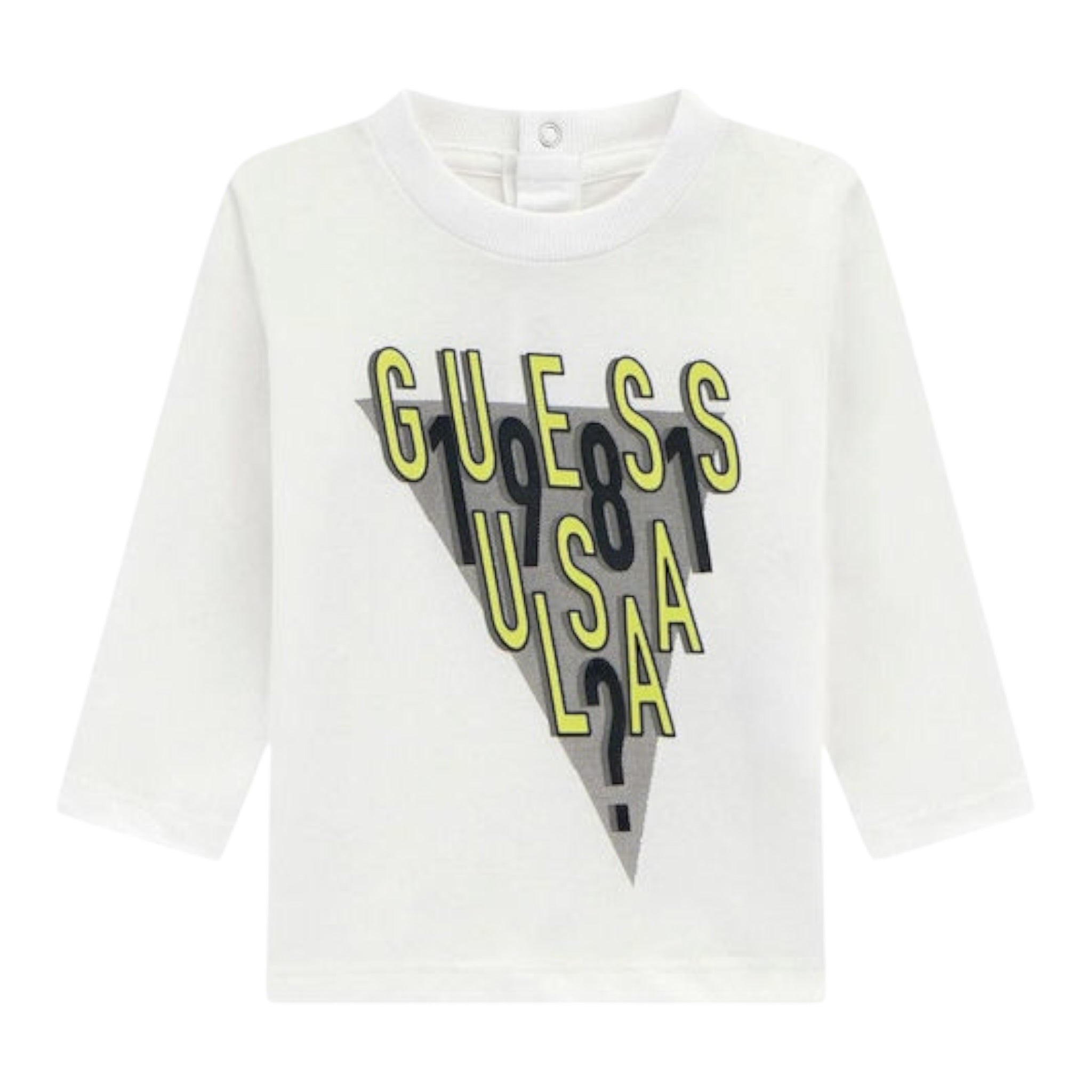 Guess Shirt tinta unita con Stampa Bianco per Neonato I5YI01K8HM4 BIANCO GUESS 