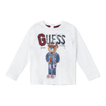 Guess Shirt tinta unita Girocollo con Stampa Bianco per Neonato I5YI04K8HM4 BIANCO GUESS 