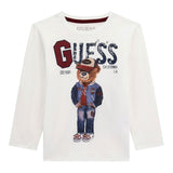 Guess Shirt tinta unita Girocollo con Stampa Bianco per Bambino I5YI04K8HM4XJ BIANCO GUESS 