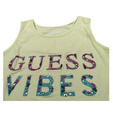 Guess Canotta tinta unita con Logo Verde per Bambina J2GI39K6YW1 VERDE GUESS 