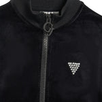 Guess Felpa tinta unita con Zip In Velluto Nero per Bambina J4RQ22K0232 NERO GUESS 