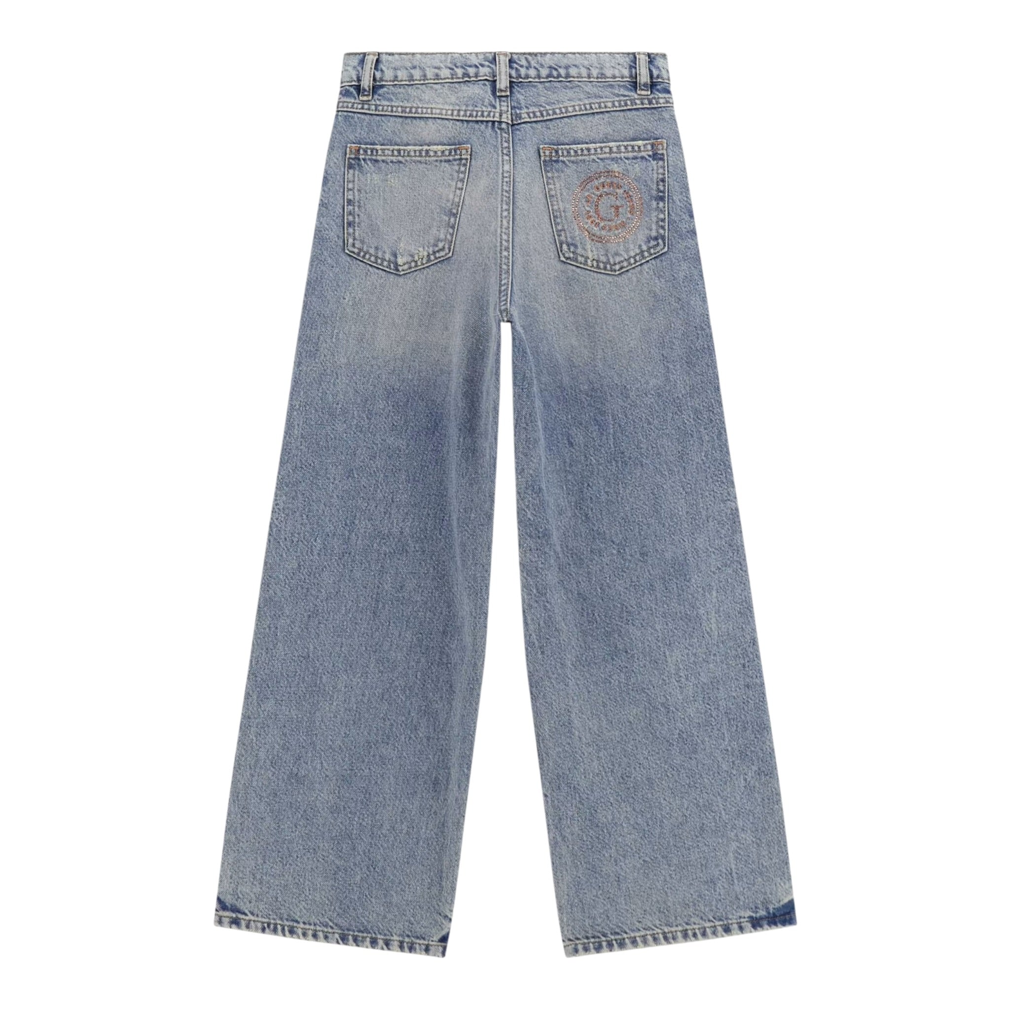Guess Jeans tinta unita Modello A Palazzo Azzurro per Bambina J5YA01D45E0 AZZURRO GUESS 