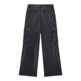 Guess Pantalone tinta unita Modello Palazzo In Ecopelle Nero per Bambina J5YB03WFV60 NERO GUESS 