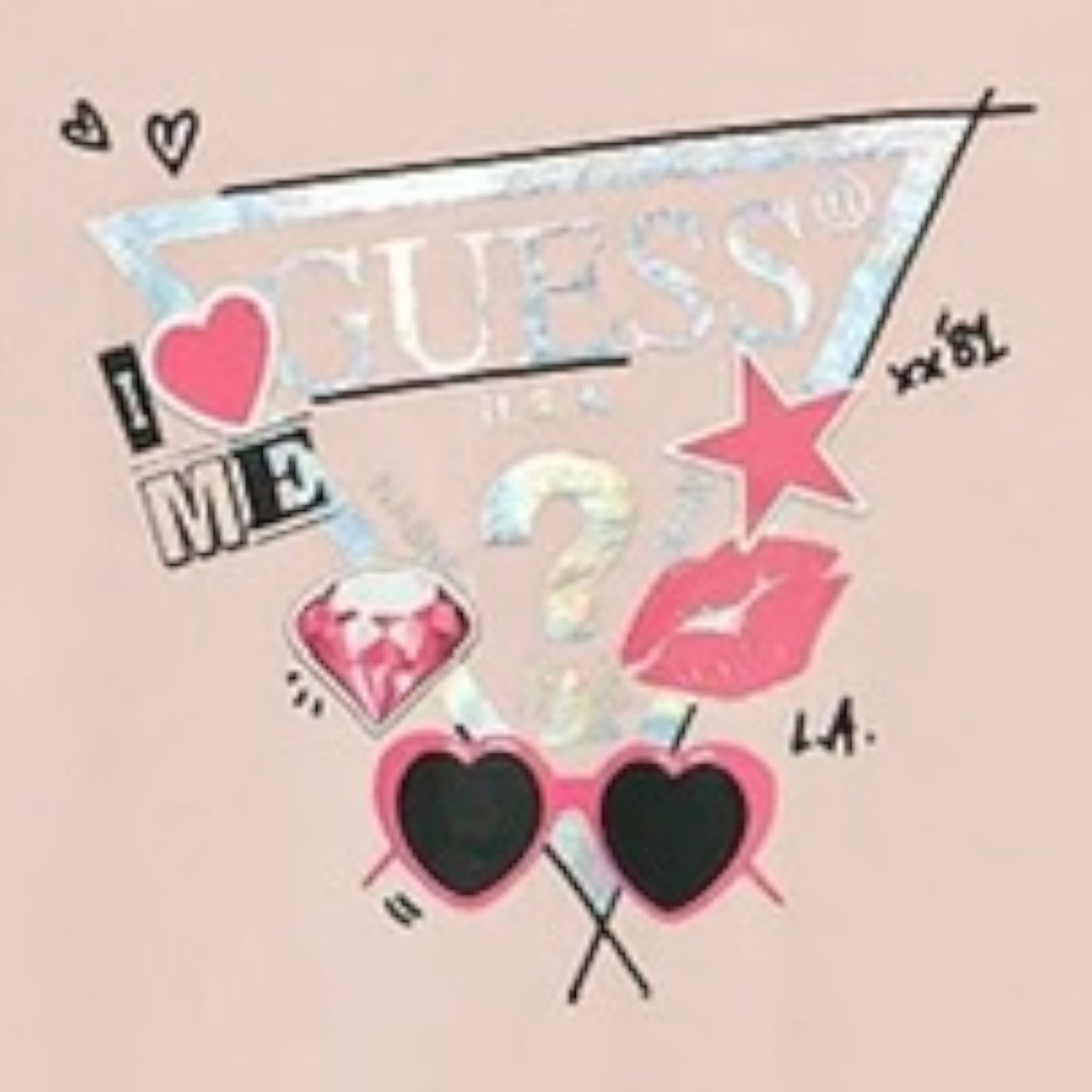 Guess Shirt tinta unita con Stampa Rosa per Bambina J5YI01K6YW4 ROSA GUESS 