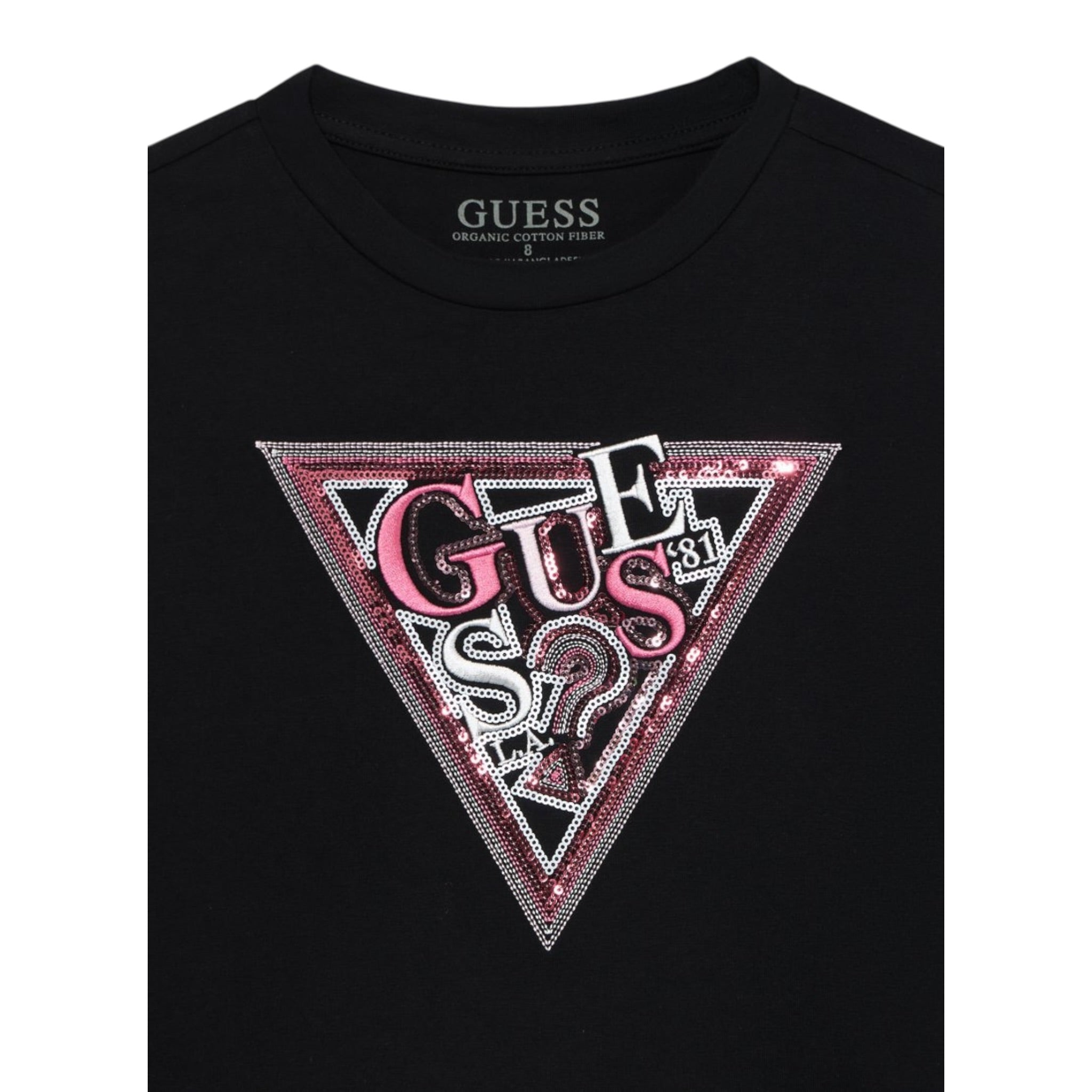 Guess Shirt tinta unita con Stampa Nero per Bambina J5YI15K6YW4X NERO GUESS 