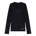 Guess Maglia tinta unita con Bottoni Nero per Bambina J5YP02KBCO2 NERO GUESS 
