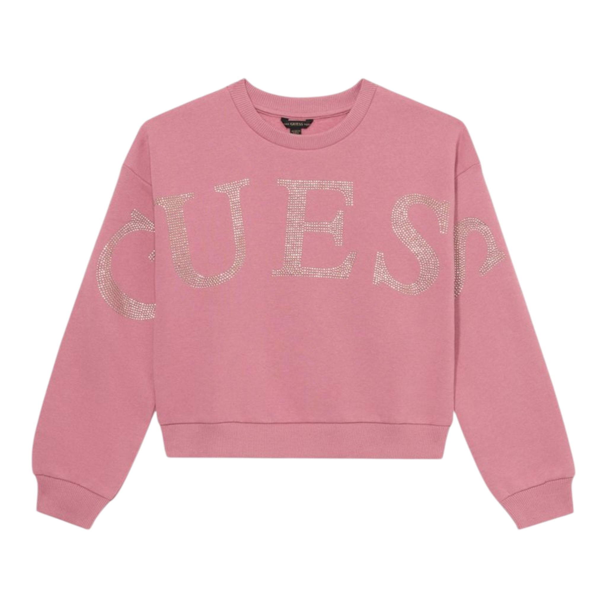 Guess Felpa tinta unita con Brillantini Rosa per Bambina J5YQ09KAV34 ROSA GUESS 