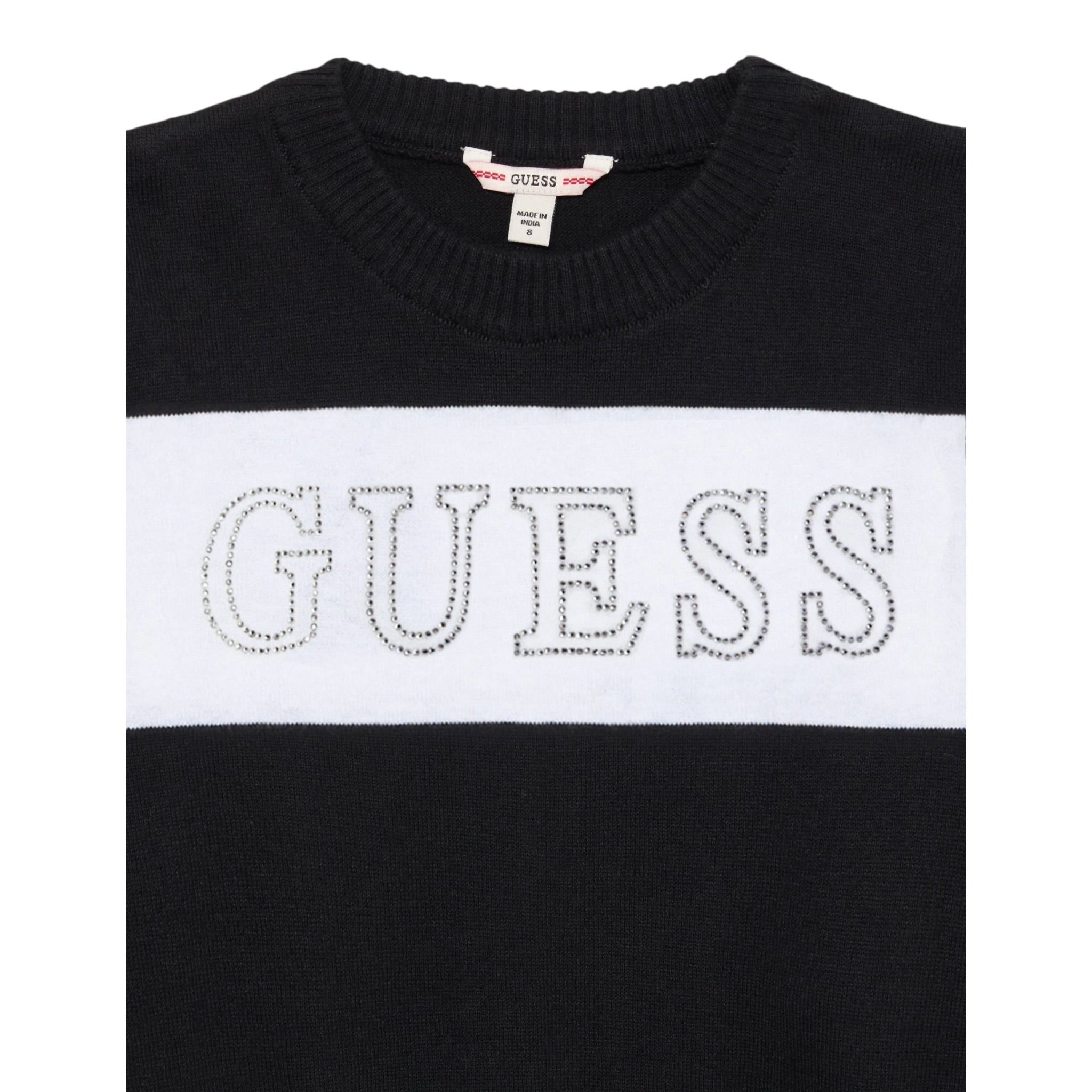 Guess Maglia tinta unita con Logo Nero per Bambina J5YR00Z3GW0X NERO GUESS 