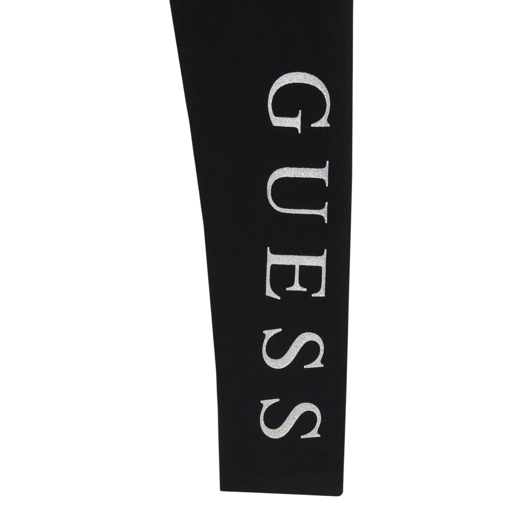 Guess Leggins Tint Unita con Logo Nero per Bambina J93B11J1314 NERO GUESS 