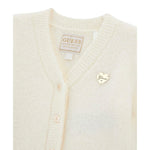 Guess Cardigan tinta unita con Applicazione Logo Panna per Bambina K4BR04Z3220 PANNA GUESS 