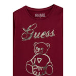 Guess Shirt Girocollo tinta unita con Pailettes Bordeaux per Neonata K5BI03J1314 BORDEAUX GUESS 