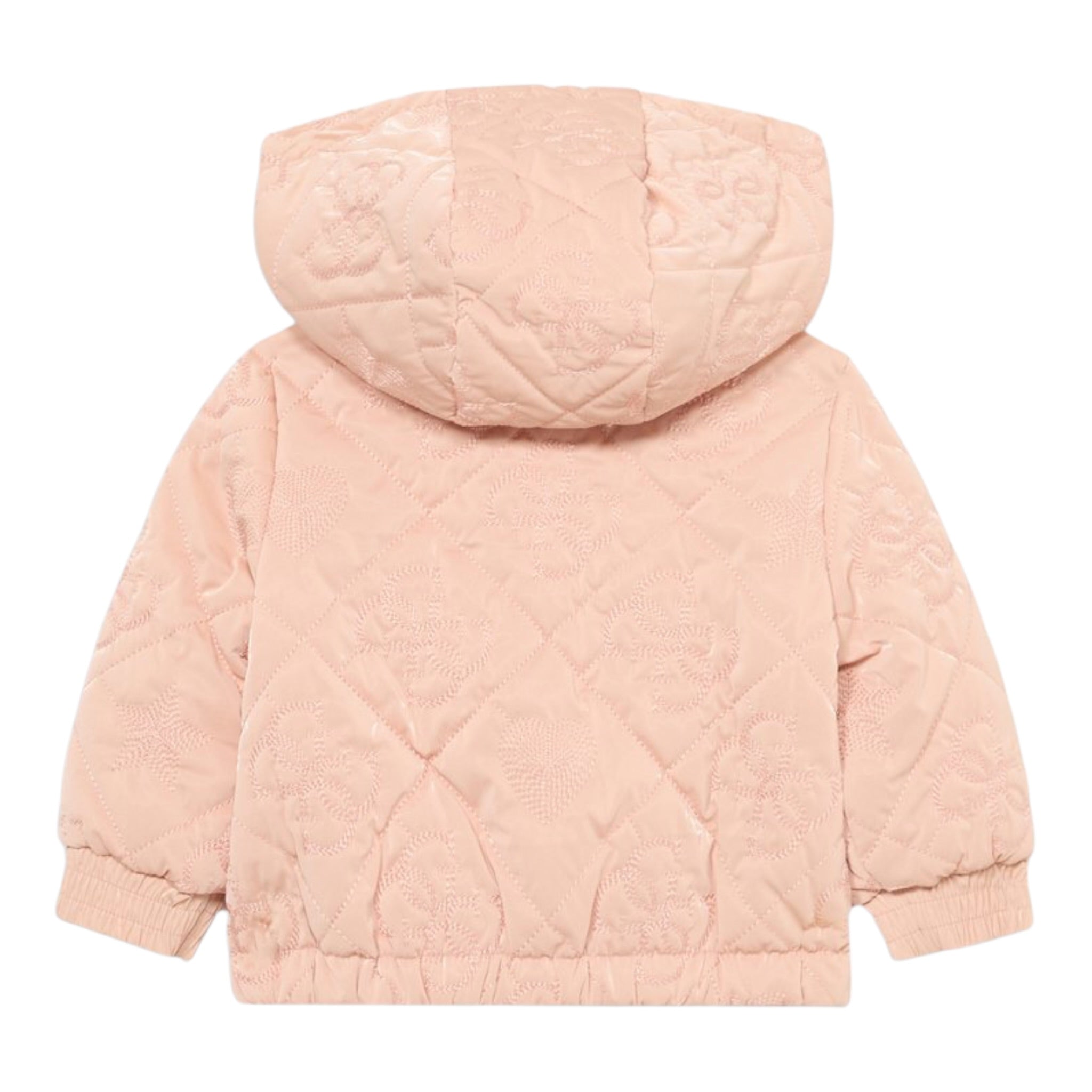 Guess Giubbino tinta unita con Zip E Cappuccio Rosa per Neonata K5BL03W3080 ROSA GUESS 