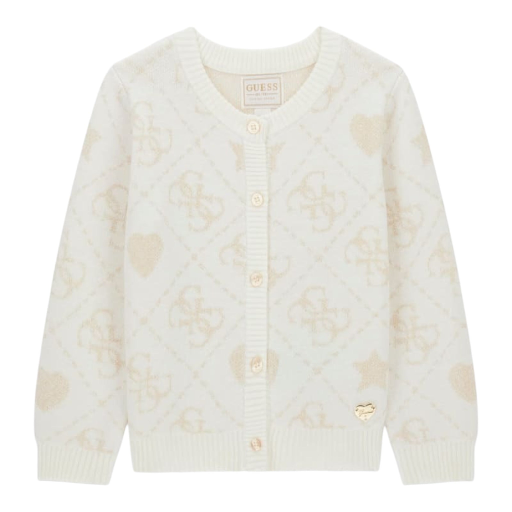 Guess Cardigan tinta unita con Fantasia Panna per Bambina K5BR02Z39N0 PANNA GUESS 