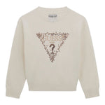 Guess Maglia Girocollo tinta unita con Paillettes Panna per Neonata K5BR04Z2NQ2 PANNA GUESS 