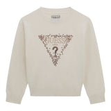 Guess Maglia Girocollo tinta unita con Paillettes Panna per Neonata K5BR04Z2NQ2 PANNA GUESS 