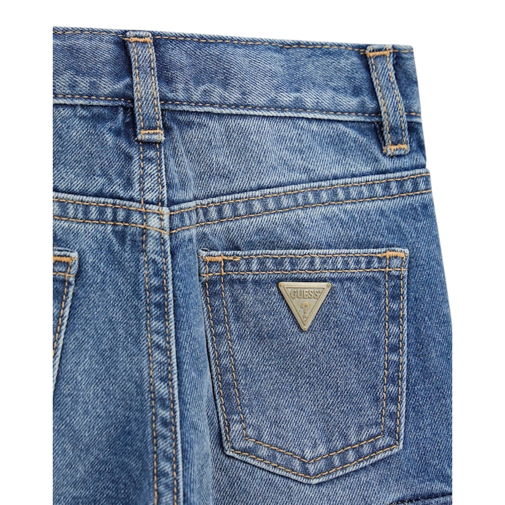 Guess Jeans tinta unita con Tasconi Blu per Bambina K5YA00D5FL0 BLU GUESS 