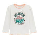 Guess Shirt tinta unita Girocollo con Stampa Bianco per Bambina K5YI14K6YW4 BIANCO GUESS 