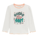 Guess Shirt tinta unita Girocollo con Stampa Bianco per Bambina K5YI14K6YW4 BIANCO GUESS 
