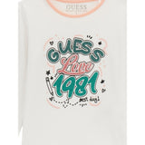 Guess Shirt tinta unita Girocollo con Stampa Bianco per Bambina K5YI14K6YW4 BIANCO GUESS 