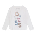 Guess Shirt Girocollo tinta unita con Paillettes Panna per Neonata K5YI26KAPO0XXN PANNA GUESS 