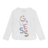 Guess Shirt Girocollo tinta unita con Paillettes Panna per Neonata K5YI26KAPO0XXN PANNA GUESS 