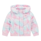 Guess Giubbino tinta unita con Zip Cappuccio E Fantasia Rosa per Neonata K5YL02WEGY00 ROSA GUESS 