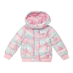 Guess Giubbino tinta unita con Zip Cappuccio E Fantasia Rosa per Neonata K5YL02WEGY0 ROSA GUESS 