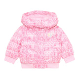 Guess Giubbino tinta unita con Zip Cappuccio E Fantasia Fuxia per Bambina K5YL02WEGY0X FUXIA GUESS 