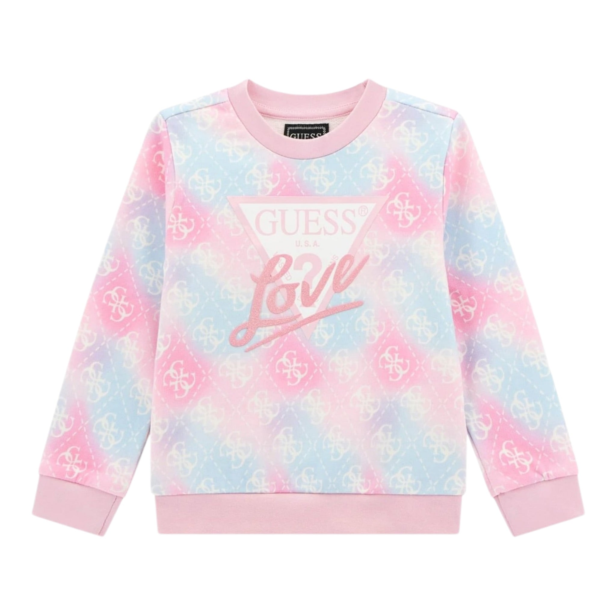Guess Felpa Chiusa Girocollo tinta unita Stampa Fantasia Multicolor per Neonata K5YQ02KA6R4PE MULTICOLOR GUESS 