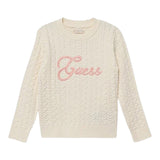 Guess Maglia Girocollo tinta unita con Lofo Panna per Neonata K5YR04Z3OI0 PANNA GUESS 