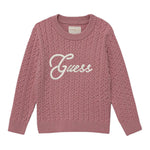 Guess Maglia Girocollo tinta unita con Lofo Rosa per Neonata K5YR04Z3OI0 ROSA GUESS 