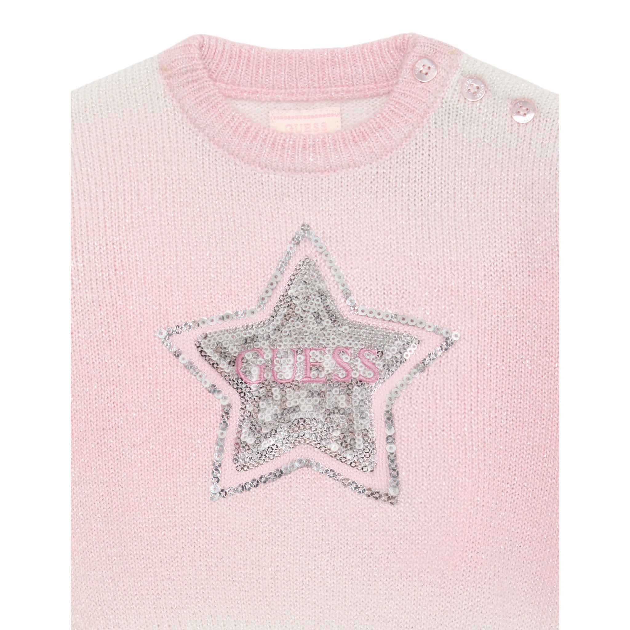 Guess Maglia tinta unita con Brillantini Rosa per Bambina K5YR07Z30Q0 ROSA GUESS 