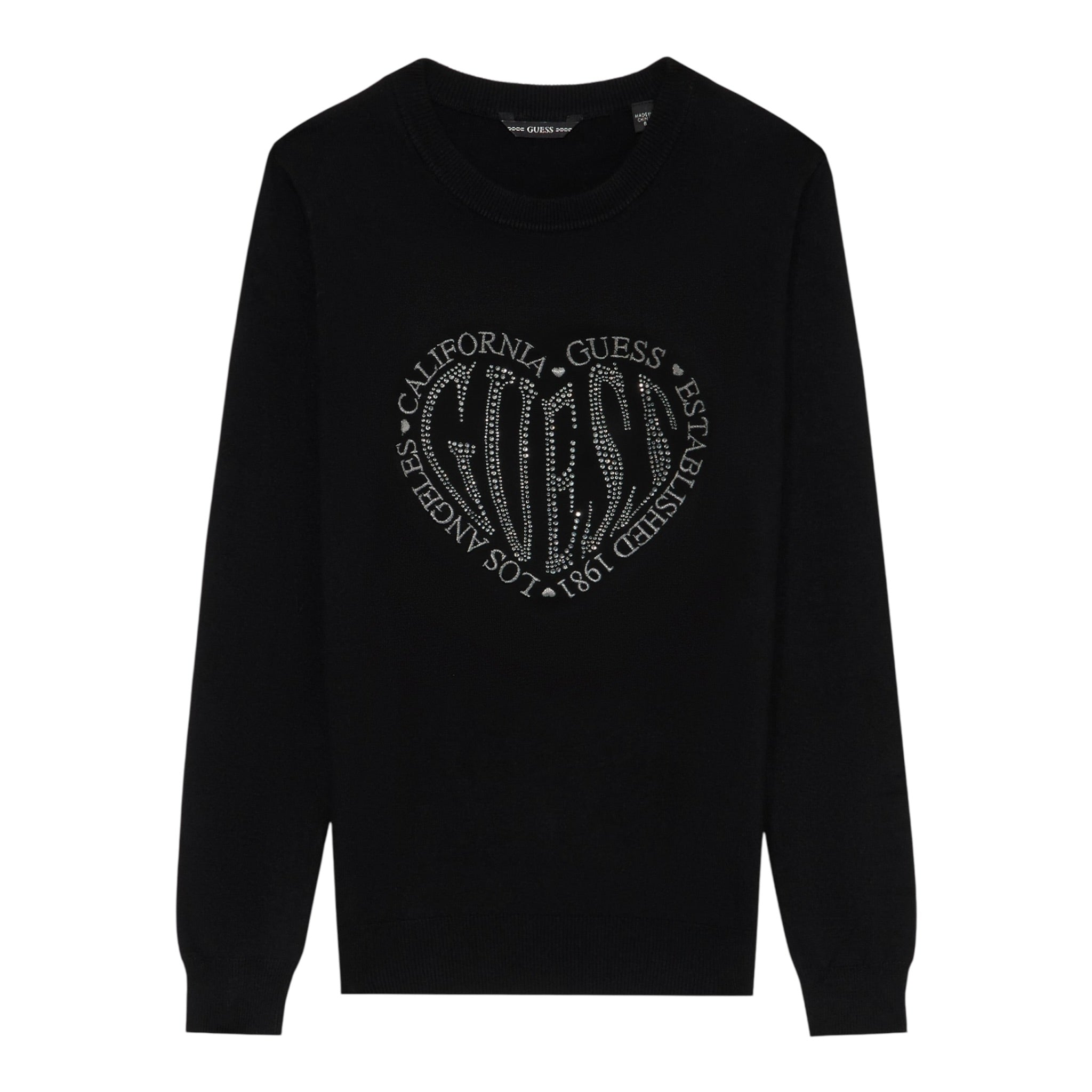 Guess Maglia Girocollo tinta unita con Paillettes Nero per Neonata K5YR08Z2NQ2XN NERO GUESS 