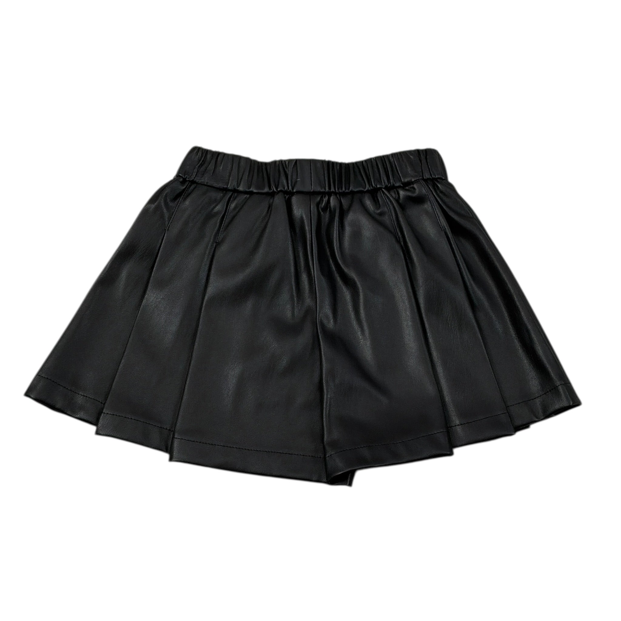 Liu Jo Short tinta unita In Ecopelle Nero per Bambina KF2056 NERO LIU JO 