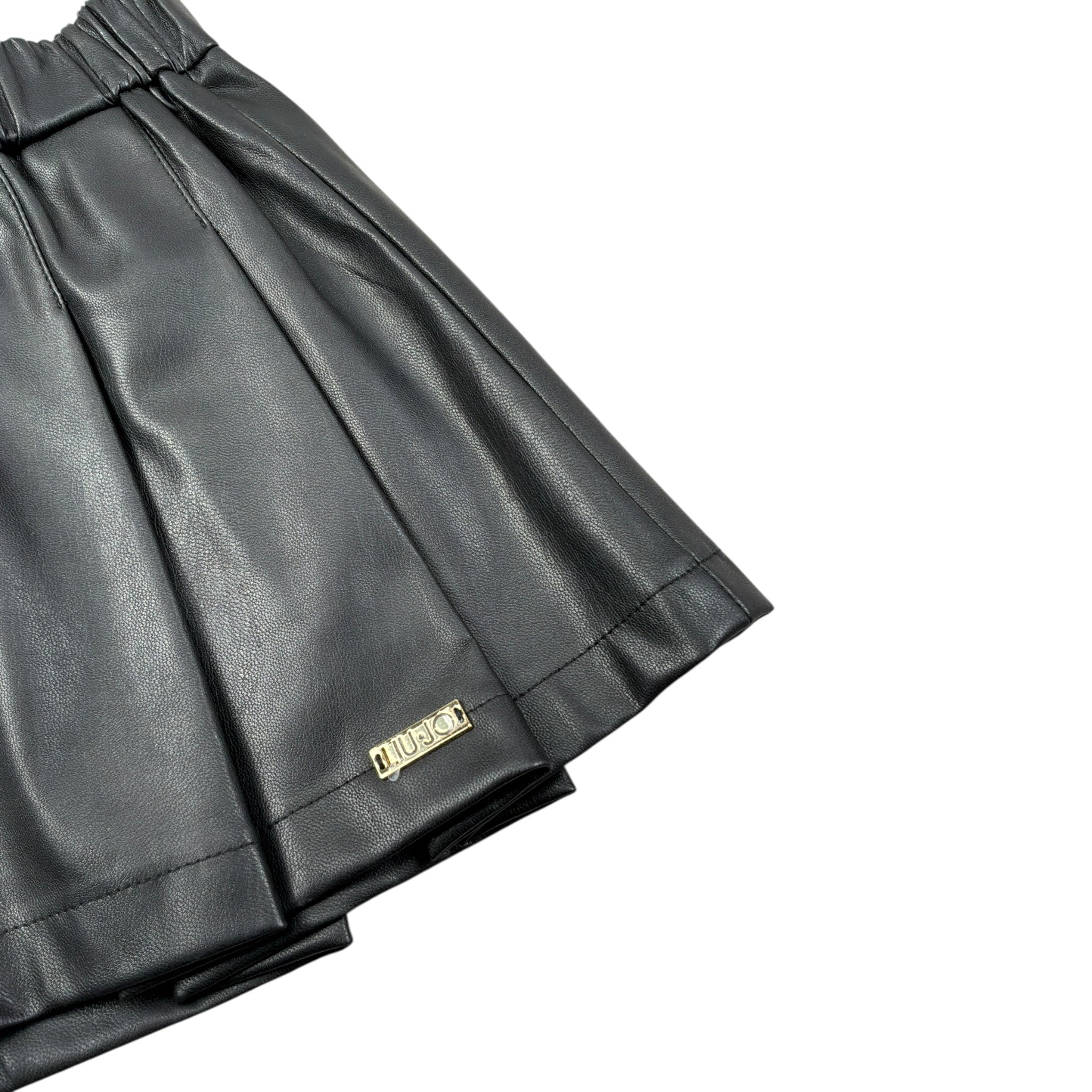 Liu Jo Short tinta unita In Ecopelle Nero per Bambina KF2056 NERO LIU JO 