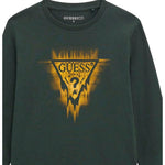 Guess Shirt Girocollo tinta unita con Stampa Verde per Bambino L5BI21I3Z14 VERDE GUESS 
