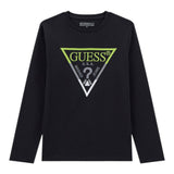 Guess Shirt Tinta Uinita con Stampa Nero per Bambino L5YI06K8HM4 NERO GUESS 