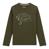Guess Shirt tinta unita con Stampa Verde per Bambino L5YI14K8HM4X VERDE GUESS 